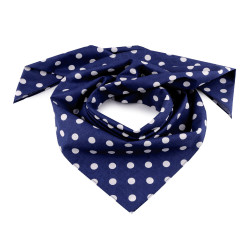 Cotton scarf with polka dots  70x70 cm - Blue dark (1 Piece)