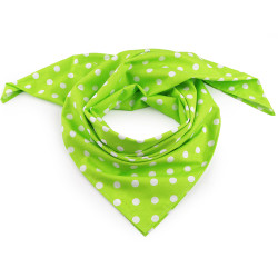Cotton scarf with polka dots  70x70 cm - Green light (1 Piece)