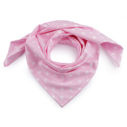 Cotton scarf with polka dots  70x70 cm - Light pink (1 Piece)