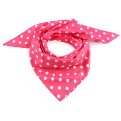 Cotton scarf with polka dots  70x70 cm - Pink (1 Piece)