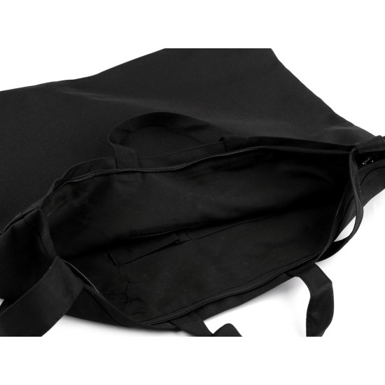 Sac grand format avec doublure et fermeture éclair, 50 x 42 cm - Noir (1 Pièce) Sac grand format avec doublure et fermeture éclair, 50 x 42 cm - Noir (1 Pièce)
