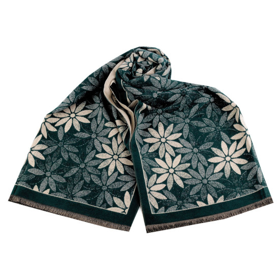 Cashmere type scarf with fringes, flowers 60x180 cm - Red (1 Piece) Cashmere type scarf with fringes, flowers 60x180 cm - Red (1 Piece)