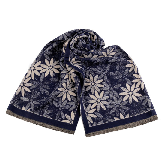 Cashmere type scarf with fringes, flowers 60x180 cm - Red (1 Piece) Cashmere type scarf with fringes, flowers 60x180 cm - Red (1 Piece)