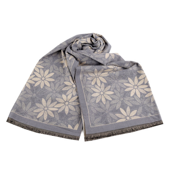 Cashmere type scarf with fringes, flowers 60x180 cm - Red (1 Piece) Cashmere type scarf with fringes, flowers 60x180 cm - Red (1 Piece)
