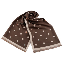 Écharpe type cachemire avec franges, à pois, 68 x 190 cm - Chêne brun (1 Pièce)
