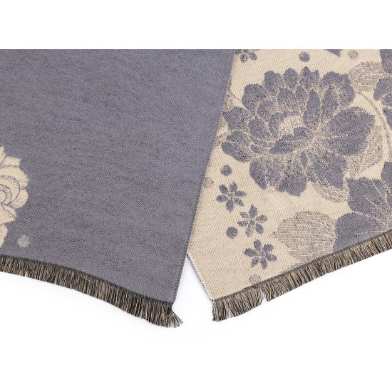 Cashmere type scarf with fringes, flowers 68x180 cm - Red (1 Piece) Cashmere type scarf with fringes, flowers 68x180 cm - Red (1 Piece)