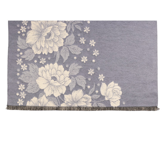 Cashmere type scarf with fringes, flowers 68x180 cm - Red (1 Piece) Cashmere type scarf with fringes, flowers 68x180 cm - Red (1 Piece)