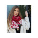 Cashmere type scarf with fringes, flowers 68x180 cm - Red (1 Piece) Cashmere type scarf with fringes, flowers 68x180 cm - Red (1 Piece)