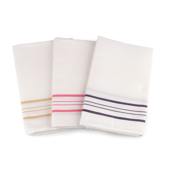 Waffle cotton tea towel 50x58 cm - Cream (3 Pieces) Waffle cotton tea towel 50x58 cm - Cream (3 Pieces)