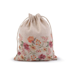 Linen gift bag 13x18 cm, spring / easter - Burlap (1 Piece)