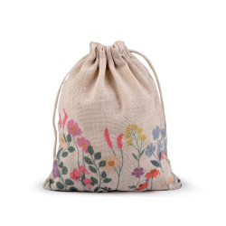 Linen gift bag 13x18 cm, spring / easter - Burlap (1 Piece)