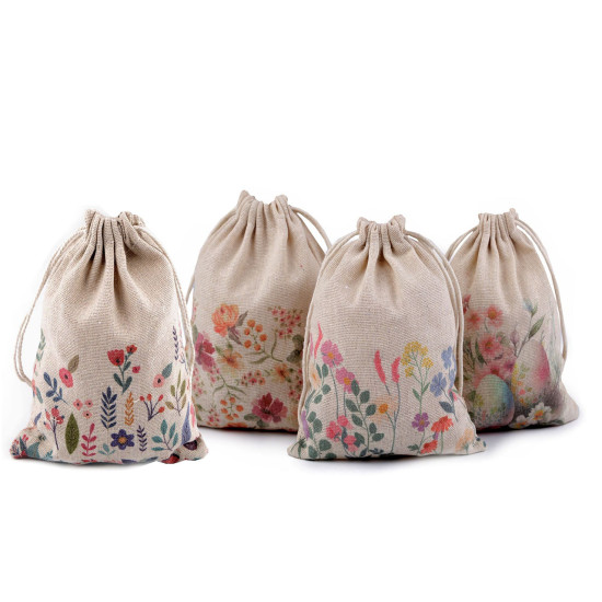 Saculet cadou primavara/paste 13x18 cm - Ecru (1 Bucată) Saculet cadou primavara/paste 13x18 cm - Ecru (1 Bucată)