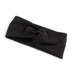 Bandeau croisé pour femme en polaire douce - Noir (1 Pièce)