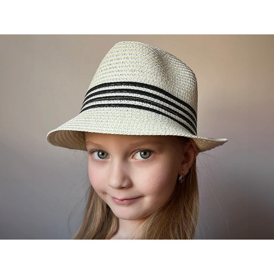 Children's summer hat / straw hat - Ivory (4 Pieces) Children's summer hat / straw hat - Ivory (4 Pieces)