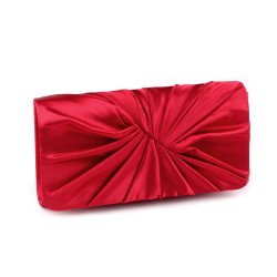 Clutch purse / evening bag - satin - Red (1 Piece)