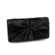 Clutch purse / evening bag - satin - Black (1 Piece) Clutch purse / evening bag - satin - Black (1 Piece)