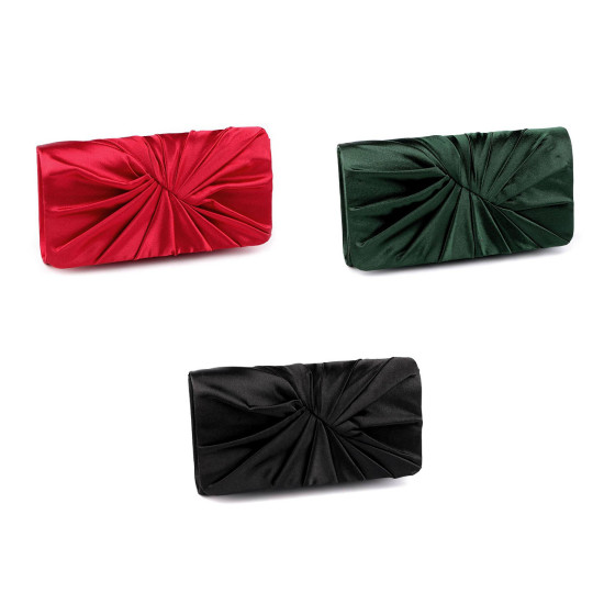 Clutch purse / evening bag - satin - Black (1 Piece) Clutch purse / evening bag - satin - Black (1 Piece)
