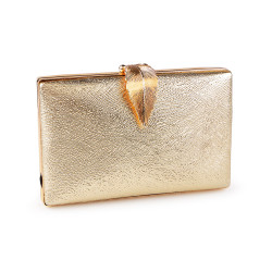Clutch purse / evening bag - design fastening - Gold lt. (1 Piece)