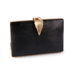 Clutch purse / evening bag - design fastening - Black (1 Piece)