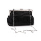 Pochette/sac de soirée en satin avec strass - Noir (2 Pièces) Pochette/sac de soirée en satin avec strass - Noir (2 Pièces)
