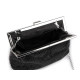 Pochette/sac de soirée en satin avec strass - Noir (2 Pièces) Pochette/sac de soirée en satin avec strass - Noir (2 Pièces)