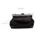 Pochette/sac de soirée en satin avec strass - Noir (2 Pièces) Pochette/sac de soirée en satin avec strass - Noir (2 Pièces)