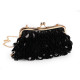 Bolso tipo clutch con lentejuelas y cuentas de semillas - Negro (1 Pieza) Bolso tipo clutch con lentejuelas y cuentas de semillas - Negro (1 Pieza)