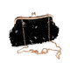 Bolso tipo clutch con lentejuelas y cuentas de semillas - Negro (1 Pieza) Bolso tipo clutch con lentejuelas y cuentas de semillas - Negro (1 Pieza)