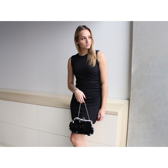 Bolso tipo clutch con lentejuelas y cuentas de semillas - Negro (1 Pieza) Bolso tipo clutch con lentejuelas y cuentas de semillas - Negro (1 Pieza)