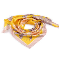 Satin scarf 70x70 cm, rose - Mustard (1 Piece)