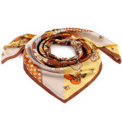 Satin scarf 70x70 cm - Darkbeige (1 Piece)