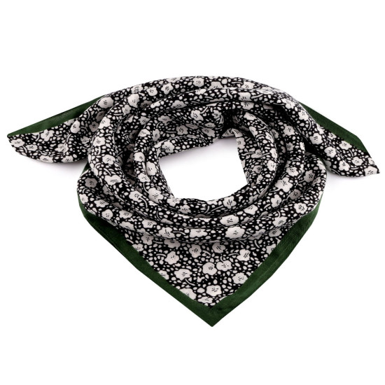 Bufanda 65x65 cm, flores - Negro (1 Pieza) Bufanda 65x65 cm, flores - Negro (1 Pieza)