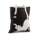 Cotton tote bag cat 34x39 cm - White (4 Pieces) Cotton tote bag cat 34x39 cm - White (4 Pieces)
