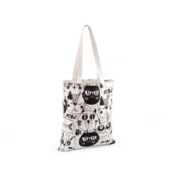 Cotton tote bag dog, cat 34x39 cm - White (1 Piece)