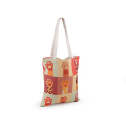 Cotton tote bag dog, cat 34x39 cm - Orange (1 Piece)