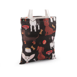 Cotton tote bag dog, cat 34x39 cm - Blackbrown (1 Piece)
