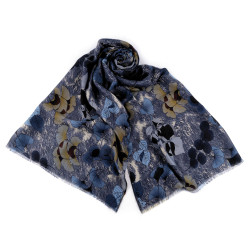 Chusta / szal / pled ginkgo 90x175 cm - Niebieski (1 Sztuka)