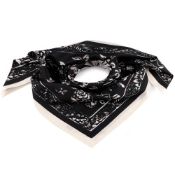 Satin scarf 90x90 cm - Black (1 Piece)