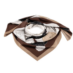 Satin scarf 90x90 cm - Brown (1 Piece)
