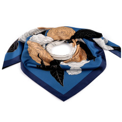 Satin scarf 90x90 cm - Blue (1 Piece)