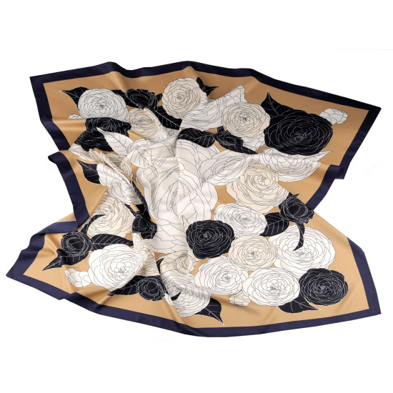 Bufanda de raso 90x90 cm - Marrón (1 Pieza)