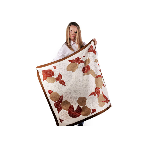 Bufanda de raso 90x90 cm - Marrón (1 Pieza)