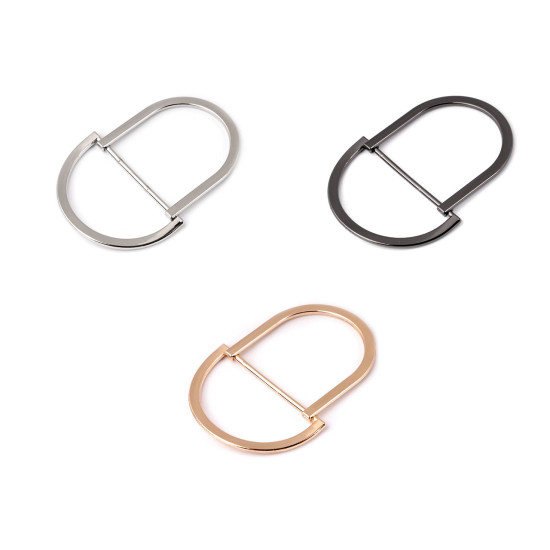 Doppelte metallschnalle, durchzug 30 mm - Nickel (1 Stück) Doppelte metallschnalle, durchzug 30 mm - Nickel (1 Stück)
