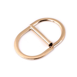 Metal belt buckle, double, pulling hole 35 mm - Pink gold (18 Pieces)