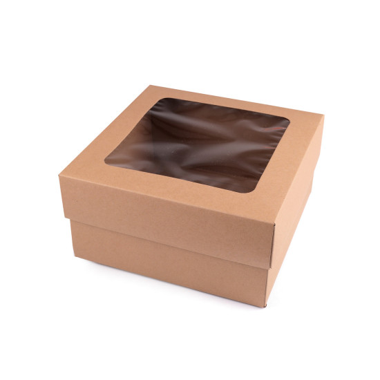 Paper box with see-through window - Natural brown (20 Pieces) Paper box with see-through window - Natural brown (20 Pieces)