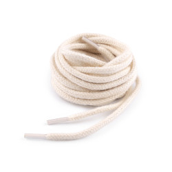 Cotton shoelaces, sneakers, sweatshirt laces length 120 cm - Ecru light (10 Pieces)