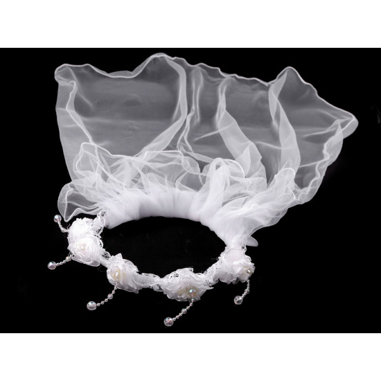 Couronne pour cheveux avec voile - Rose (1 Pièce) Couronne pour cheveux avec voile - Rose (1 Pièce)