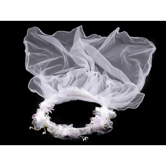 Couronne pour cheveux avec voile - Rose (1 Pièce) Couronne pour cheveux avec voile - Rose (1 Pièce)