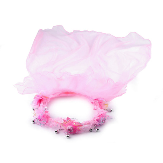 Couronne pour cheveux avec voile - Rose (1 Pièce) Couronne pour cheveux avec voile - Rose (1 Pièce)