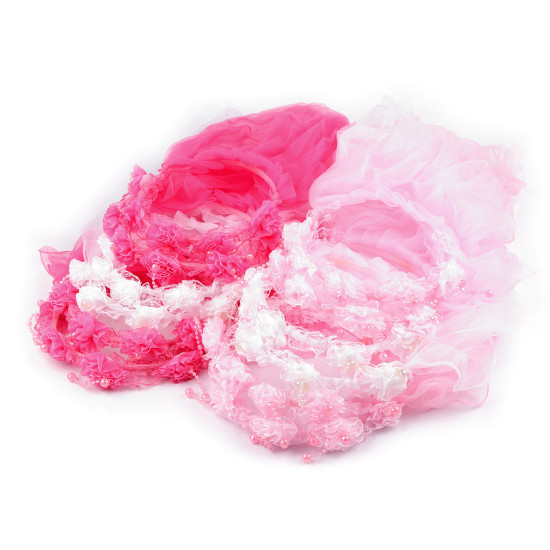 Couronne pour cheveux avec voile - Rose (1 Pièce) Couronne pour cheveux avec voile - Rose (1 Pièce)